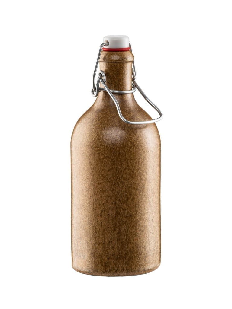 Bottiglia in gres da 500 ml con tappo girevole marrone
