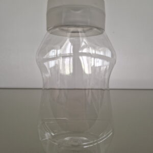 Bouteille pour sauce 350ml PET clair, 38/400 incl. bouchon nature