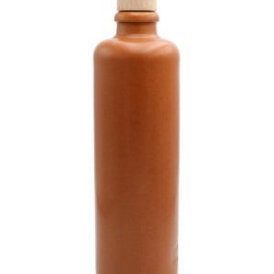 Steinzeugflasche "Standard" mit Holzgriffkorken Rot-Braun