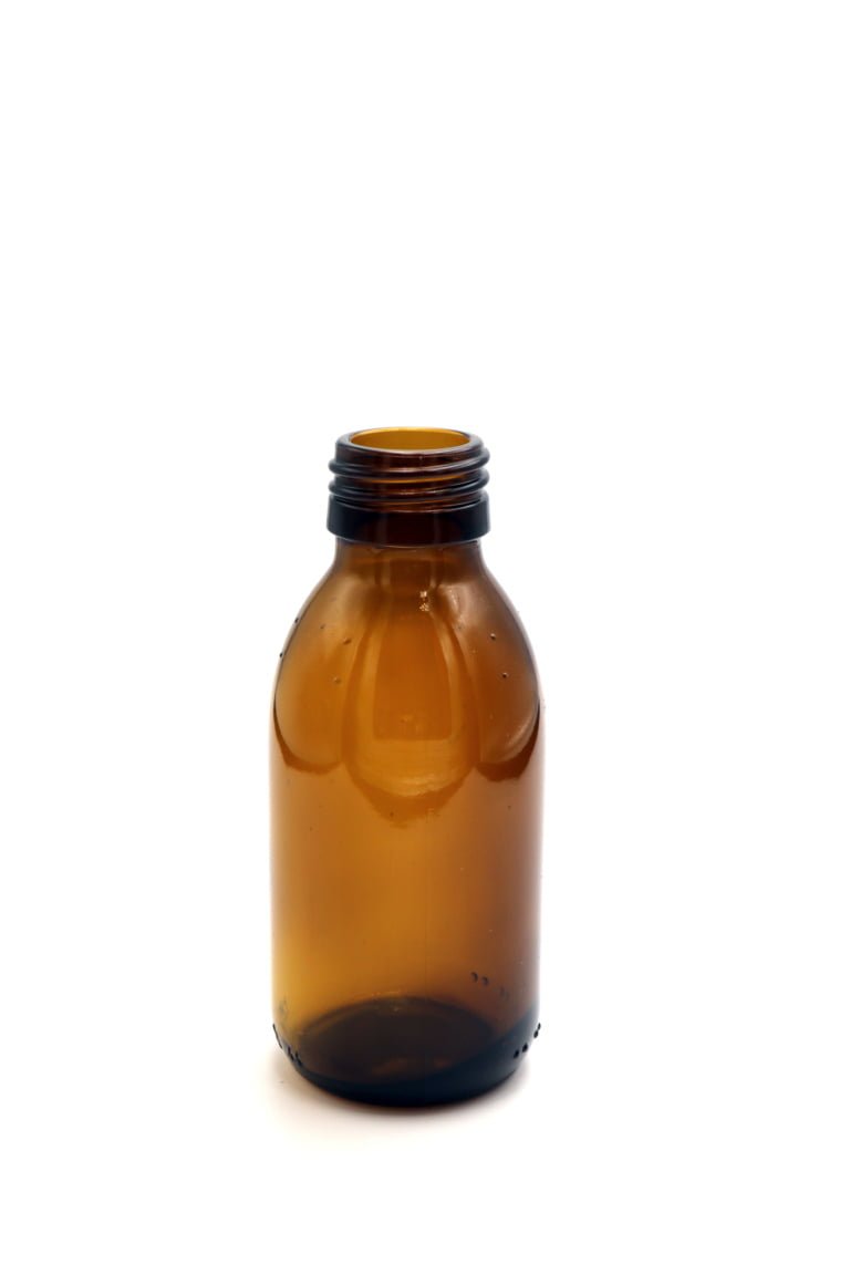 125ml amber glass syrup bottle PP28