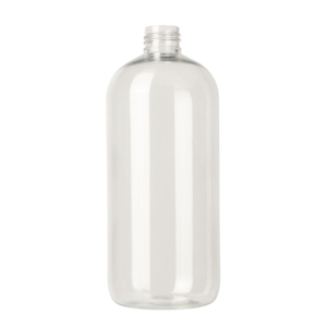 500ml round bottle Boston Round, PET clear, 24/410