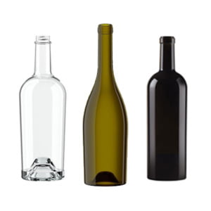 Weinflaschen und Sektflaschen
