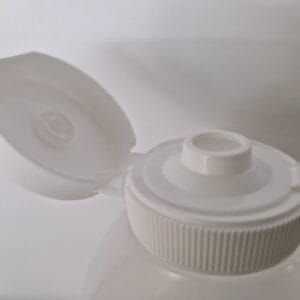 Bouchon à charnière 40mm blanc pour bouteille à sauce 38/400 PE/PP