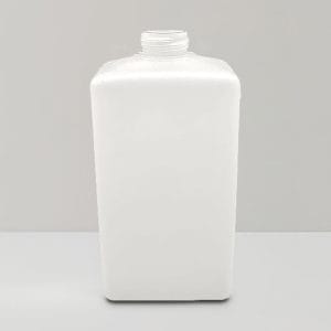Bottiglia quadrata da 500 ml naturale, 28/400, spalla piatta