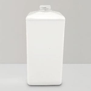 Bouteille carrée 1000ml nature, 28/400, épaule plate